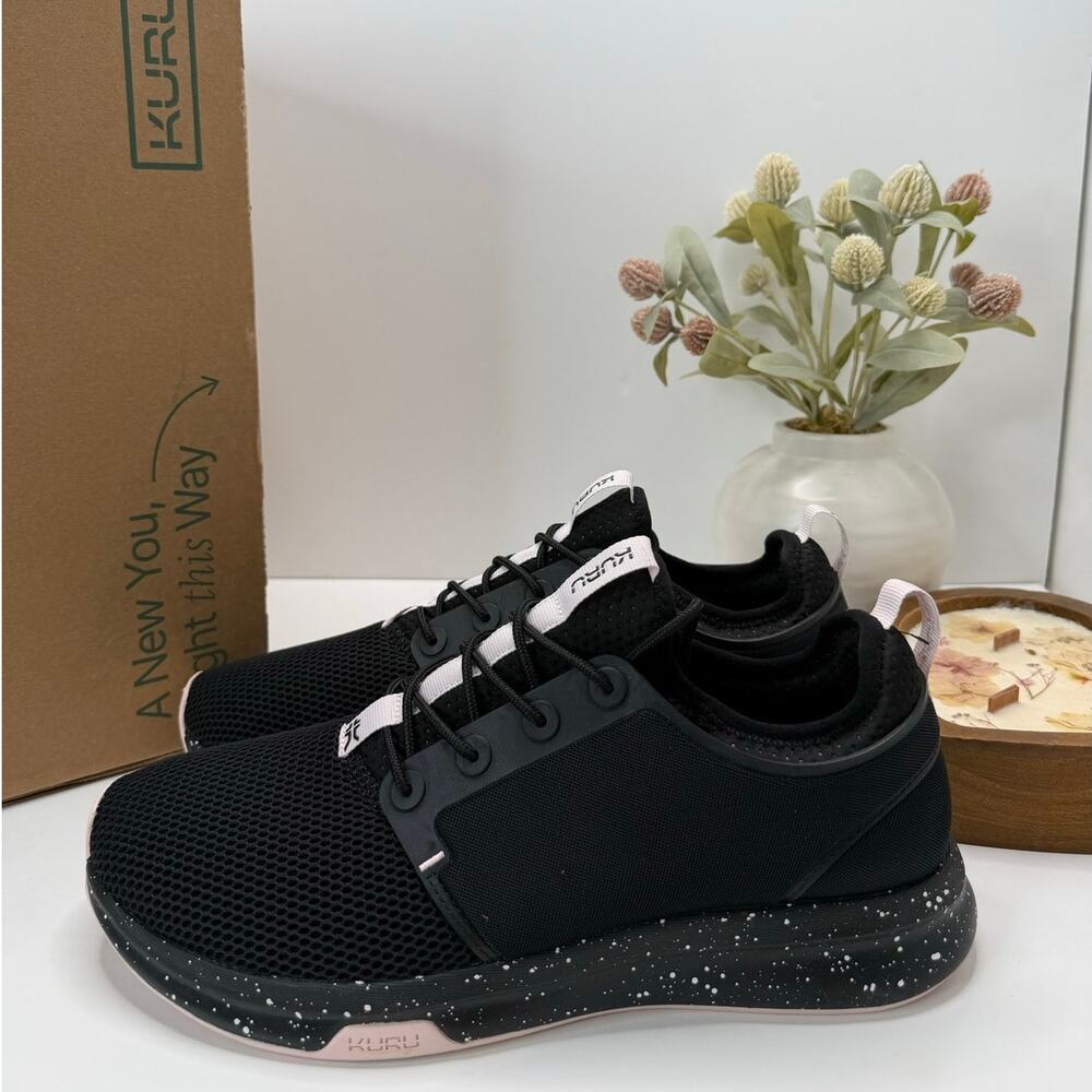 Kuru Atom Walking Comfort Sneaker Jet Black/Misty Lilac Women 12M Tried On